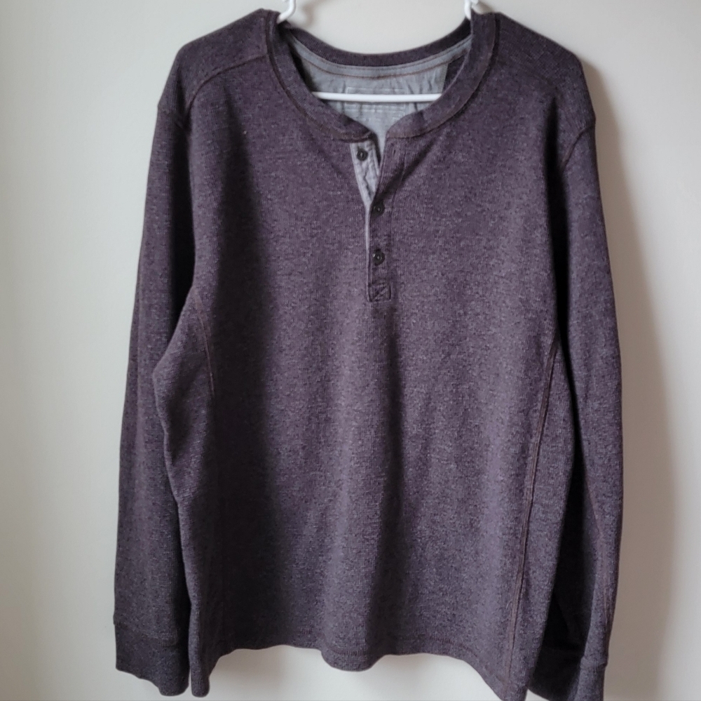 Eddie Bauer Parple Henley Long Sleeve Shirt, Size XL.